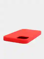 Красный чехол для iPhone 12 / 12 Pro (6.1") Silicone Case закрытый низ с логотипом