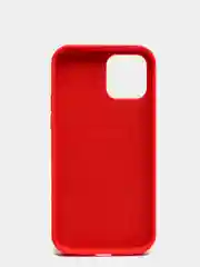 Красный чехол для iPhone 12 / 12 Pro (6.1") Silicone Case закрытый низ с логотипом