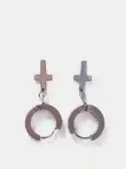 Серебряный серьги с подвеской "Крест"
