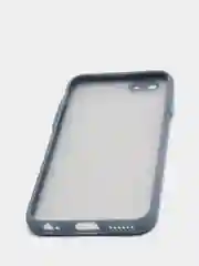 Синий меланж чехол матовый полупрозрачный с цветными кнопками на iPhone 6, 6s