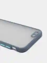 Синий меланж чехол матовый полупрозрачный с цветными кнопками на iPhone 6, 6s