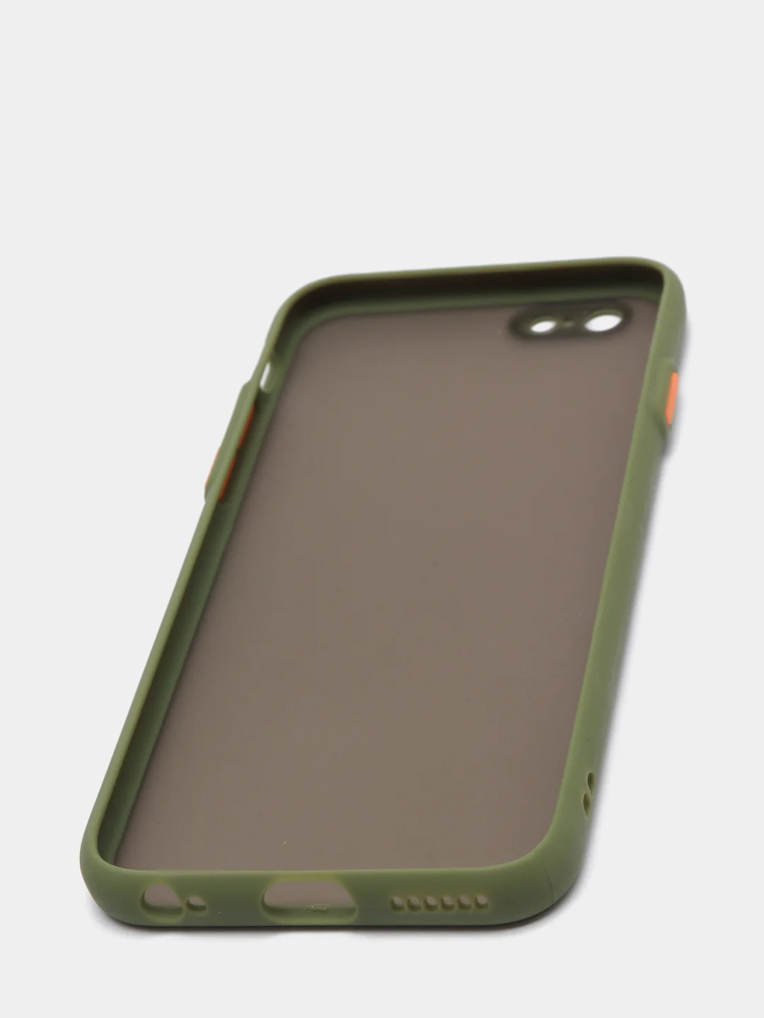 Лесной зеленый чехол матовый полупрозрачный с цветными кнопками на iPhone 6, 6s