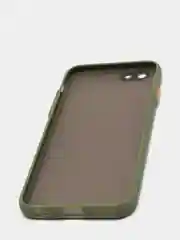 Лесной зеленый чехол матовый полупрозрачный с цветными кнопками на iPhone 6, 6s
