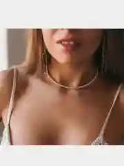 Золотой чокер на шею женский, со стразами