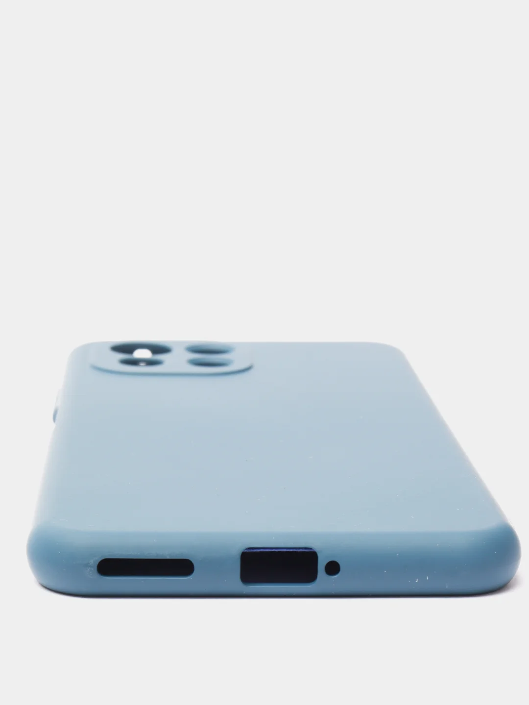 Синий меланж чехол Xiaomi Mi 11 Lite c защитой камеры и бархатом внутри