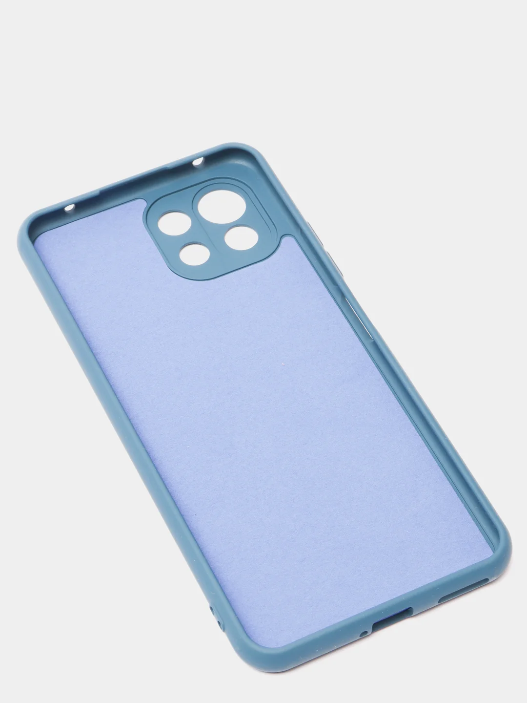 Синий меланж чехол Xiaomi Mi 11 Lite c защитой камеры и бархатом внутри