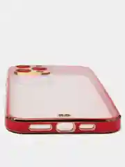 Красный чехол прозрачный с золотыми краями iPhone 12 Pro Max