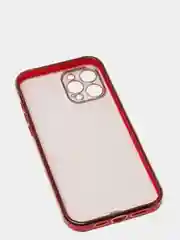 Красный чехол прозрачный с золотыми краями iPhone 12 Pro Max