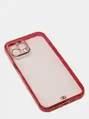 Красный чехол прозрачный с золотыми краями iPhone 12 Pro Max