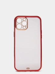 Чехол прозрачный с золотыми краями iPhone 12 Pro Max