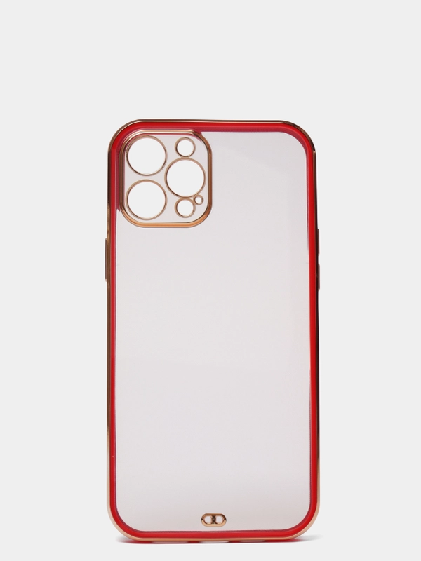 Чехол прозрачный с золотыми краями iPhone 12 Pro Max