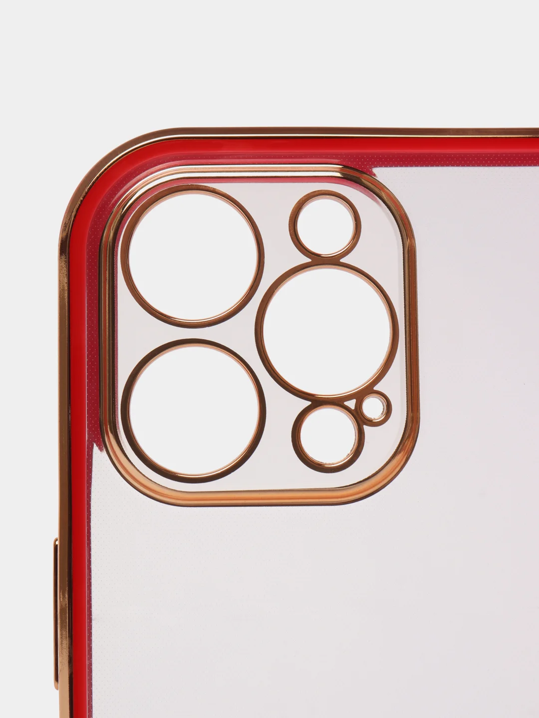 Красный чехол прозрачный с золотыми краями iPhone 12 Pro Max