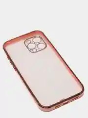 Розовый чехол прозрачный с золотыми краями iPhone 12 Pro Max