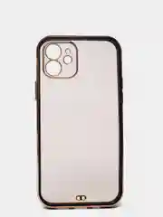 Черный чехол силиконовый с золотым ободком iPhone 12
