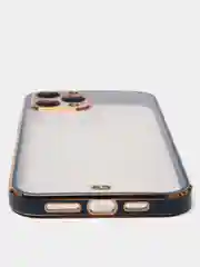 Синий чехол прозрачный с золотыми краями iPhone 12 Pro Max