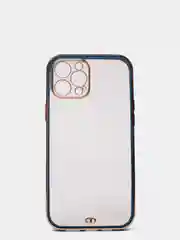 Синий чехол прозрачный с золотыми краями iPhone 12 Pro Max