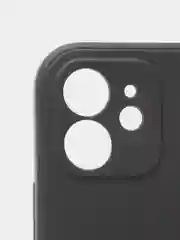 Черный чехол с бархатом внутри и вырезами под защиты камеры для iPhone 12