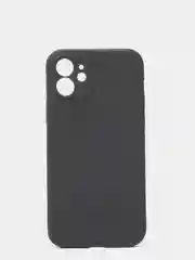 Черный чехол с бархатом внутри и вырезами под защиты камеры для iPhone 12