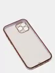 Сиреневый чехол прозрачный с золотыми краями iPhone 12 Pro Max