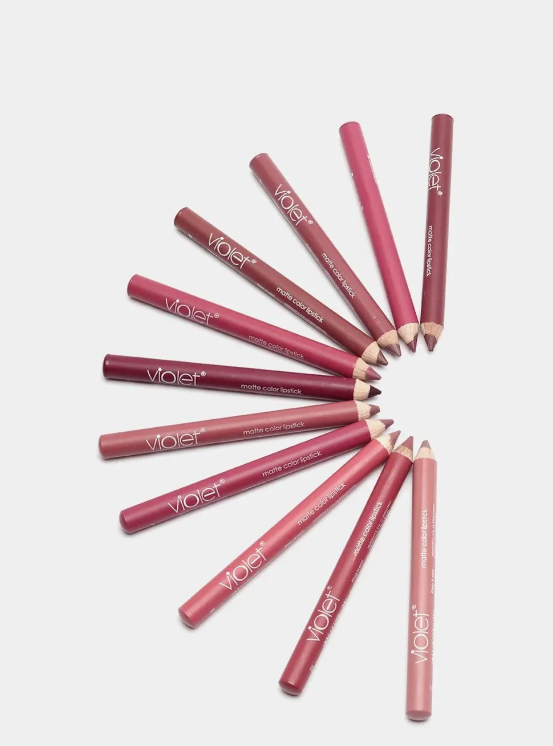 Карандаш для губ Violet Waterproof Lipstick, с точилкой, 12 цветов