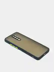 Темно-синий чехол Xiaomi Redmi 9 (Сяоми Редми 9) пластиковый матовый с цветными кнопками