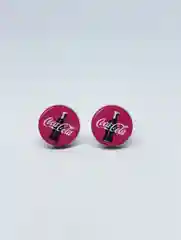 Серьги-пусеты Coca-Cola, деревянные