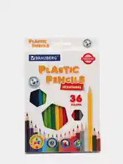 Карандаши цветные пластиковые BRAUBERG PREMIUM, 36 цветов, шестигранные