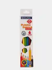 Карандаши цветные пластиковые Brauberg Premium, 6 цветов, шестигранные