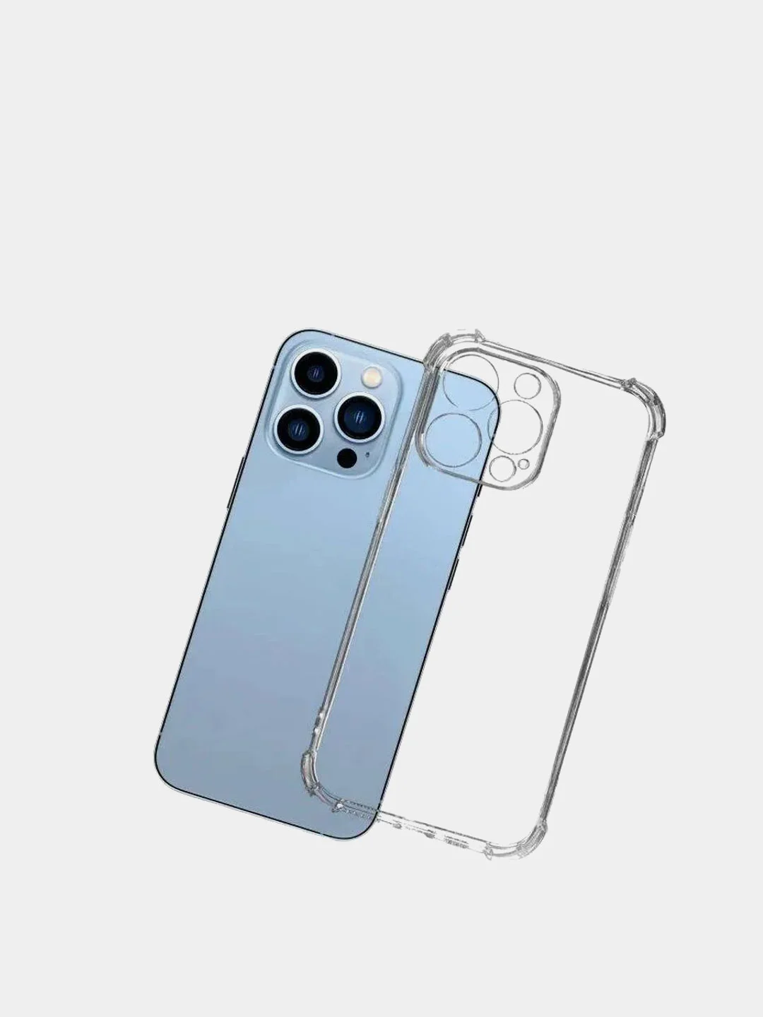 Чехол с защитой для iPhone (Айфон) 6s, 7, 8 Plus, SE, 20, X, XS, XR, 11 Pro Max, 12 Mini, 13, 14, прозрачный