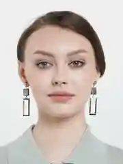 Бежевый меланж серьги геометрия
