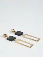 Бежевый меланж серьги геометрия