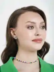 Тёмно-зелёный чокер из бисера/ колье/ цепочка/ нитка из бисера