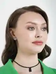 Черный чокер из бисера с мишкой