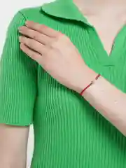 Горчичный браслет красная нить с кулоном