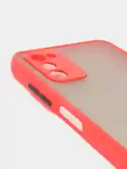 Красный чехол Samsung Galaxy A03s (Самсунг Галакси А03с) пластиковый матовый с цветными кнопками