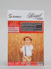 Фотобумага SHARco глянцевая 10х15, 200г/м2 100л
