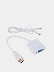 Адаптер HDMI to VGA, 20 см, переходник VGA на HDMI, кабель HDMI - VGA, конвертер HDMI - VGA