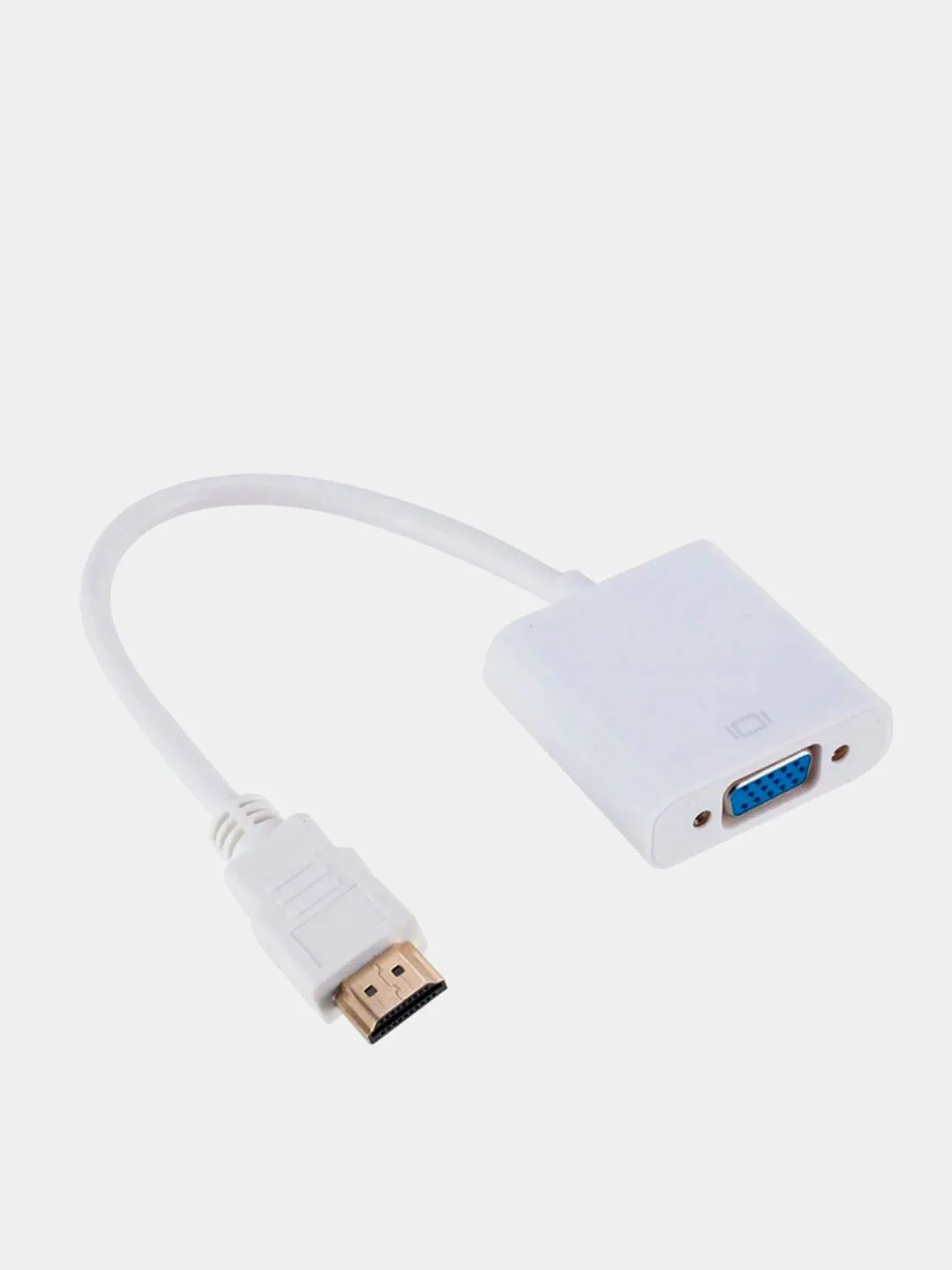 Серебряный адаптер HDMI to VGA, 20 см, переходник VGA на HDMI, кабель HDMI - VGA, конвертер HDMI - VGA