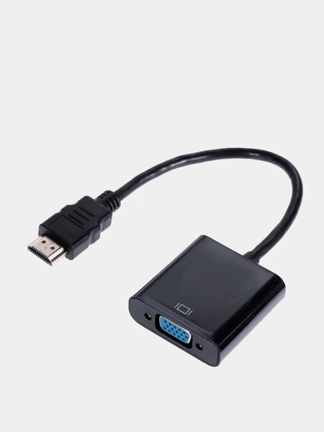 Угольный адаптер HDMI to VGA, 20 см, переходник VGA на HDMI, кабель HDMI - VGA, конвертер HDMI - VGA