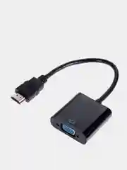 Угольный адаптер HDMI to VGA, 20 см, переходник VGA на HDMI, кабель HDMI - VGA, конвертер HDMI - VGA
