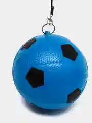 Синий детский мяч, футбольный, на резинке, с колышком