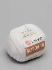 Белый пряжа YarnArt Baby Cotton, хлопок, акрил, 50 г, 165 м