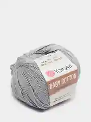 Серый пряжа YarnArt Baby Cotton, хлопок, акрил, 50 г, 165 м