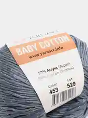 Синий меланж пряжа YarnArt Baby Cotton, хлопок, акрил, 50 г, 165 м