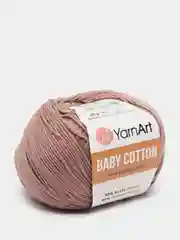 Коричневый пряжа YarnArt Baby Cotton, хлопок, акрил, 50 г, 165 м