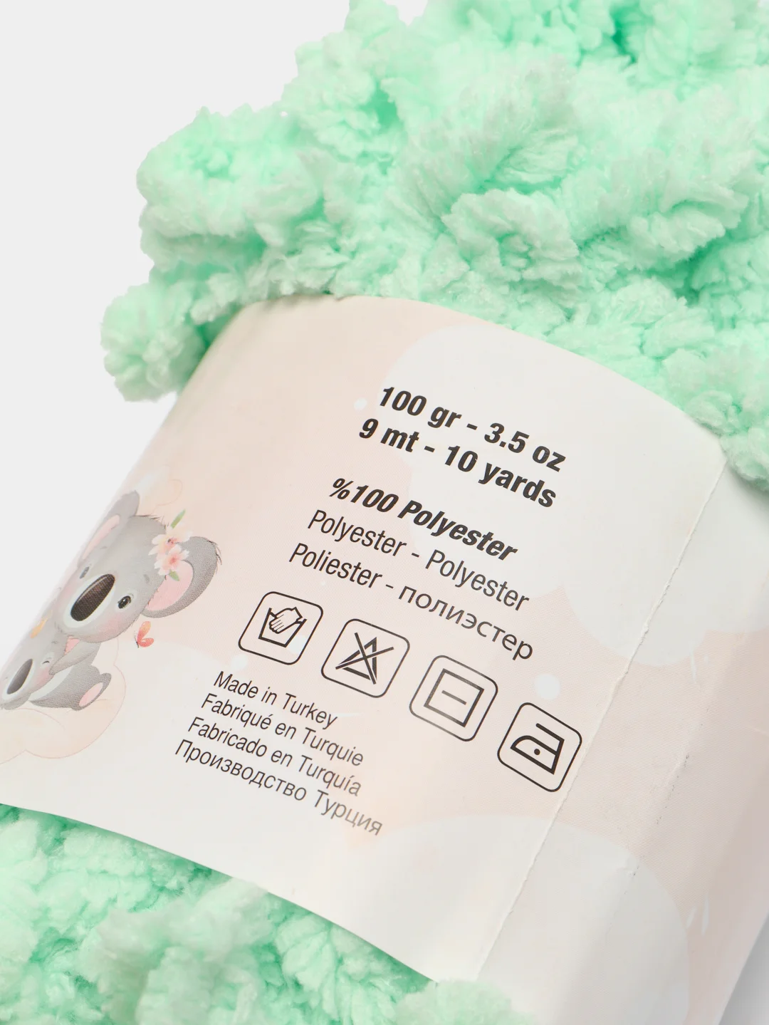 Мятный пряжа Koala Baby New Puffy, 100 г, 9 м