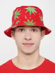 Бирюзовый панама принт конопля