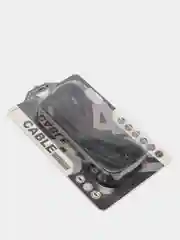 Угольный кабель Type-C в нейлоновой оплетке 2А, быстрая зарядка, 4 размера