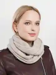 Бронзовый снуд вязаный, шерстяной в два оборота