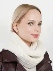 Светло-бежевый снуд вязаный, шерстяной в два оборота